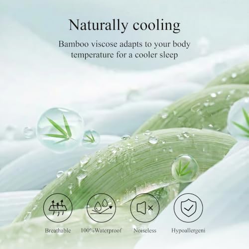Twin Size Mattress Protector Waterproof Bamboo Rayon, 3D Air Fabric - Image 3