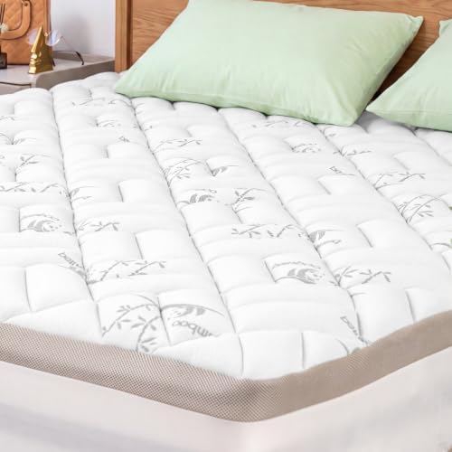 NEWDECO Twin Mattress Topper Cooling Bamboo Viscose Pillow Top Mattress Pad - Image 2