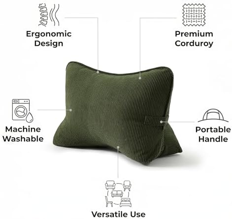 Pat. Pend. Corduroy Ergonomic Lumbar Support Pillow - Image 3