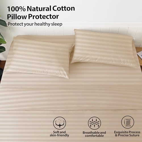 100% Cotton Zippered Pillow Protectors King Size - Image 5