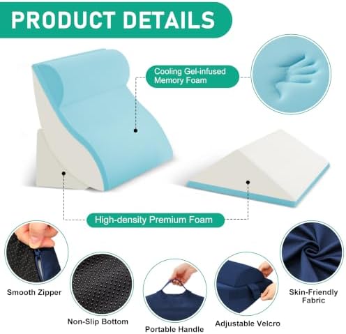 4PCS Wedge Pillow Set for After Surgery, Orthopedic Bed Wedge Pillow for Back - Image 3