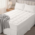 OLANLY King Quilted Fitted Mattress Pad, Down Alternative Fill, Off White by OLANLY