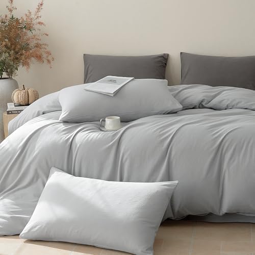 JELLYMONI 100% Washed Cotton Pillowcases, Envelope Closure 2-Pack - Image 2