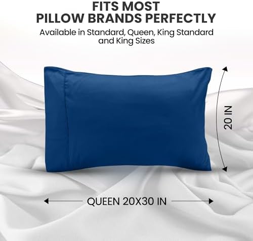 Pillow Cases Queen Set of 2, Ultra Soft Comfy Pillow Covers, Dusk Blue - Image 2