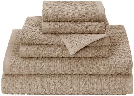 COTTON CRAFT Euro Spa Waffle Weave 6 Piece Towel Set - 100% Cotton - Linen by COTTONCRAFT