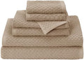 COTTON CRAFT Euro Spa Waffle Weave 6 Piece Towel Set - 100% Cotton - Linen by COTTONCRAFT