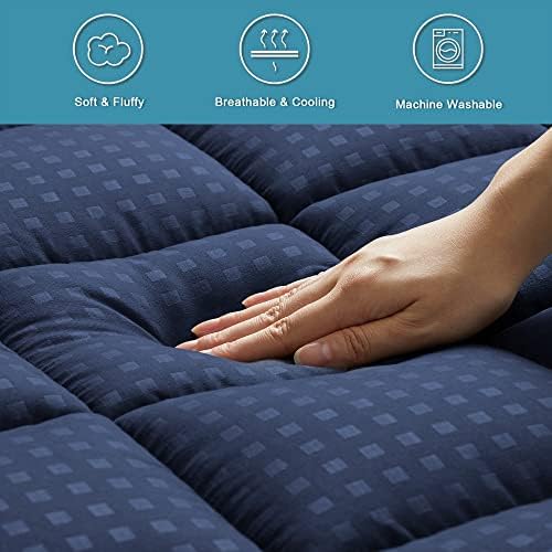 HYLEORY Queen Mattress Pad Quilted Fitted Mattress Protector Cooling Pillow Top - Image 4