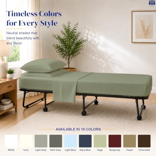 Cottingon 4 PC Cot Sheet Set 30"X75", Egyptian Cotton - Image 6