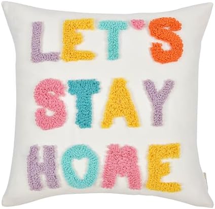 Boho Pillow Covers 18 * 18 Inch Handcrafted Loop Yarn Lettering - Image 6