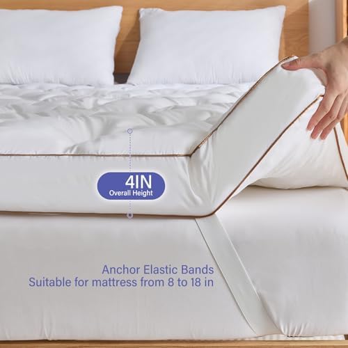 WhatsBedding 4 Inch Memory Foam Mattress Topper King - Image 3