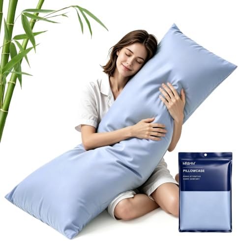 MR&HM Body Pillow Pillowcase 1pc, Cooling & Breathable, Light Blue by MRHM