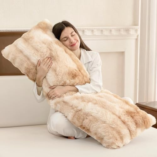 ZonLi Fluffy Body Pillow for Adults, Fuzzy Faux Fur Long Pillow by Zonli