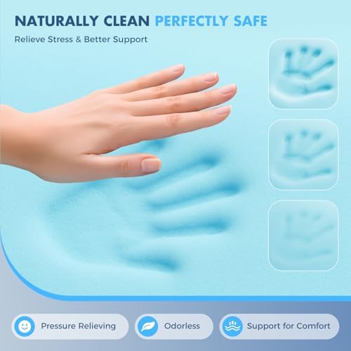 Dual Layer Memory Foam Mattress Topper, King Mattress Pad, 4 Inch - Image 4