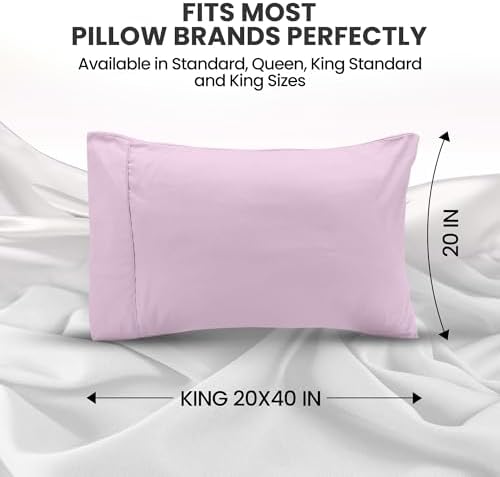 Pillow Cases King Size Set of 2, Ultra Soft Comfy Pillow Covers - Image 2