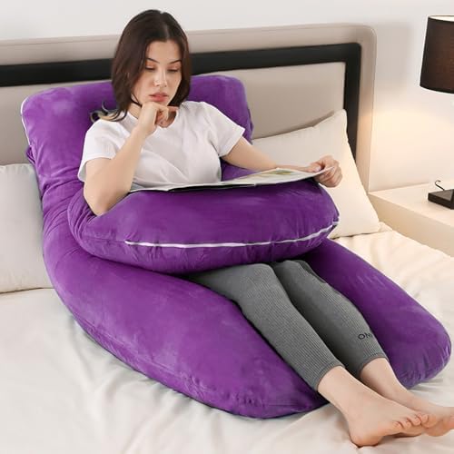 Pregnancy Pillows for Sleeping, 59 Inch U-Shaped Full Body Pillow, Maternity - Image 6
