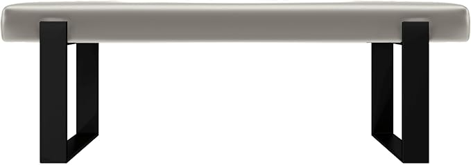 VANT Upholstered Bed Bench - Metallic Neutral Champagne - Matte Black - Contemporary Modern, Bedroom Bench Seat, Hallway, or Entryway