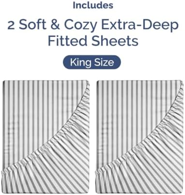 CGK Linens 2 Pack Extra Deep King Fitted Sheets - Image 4