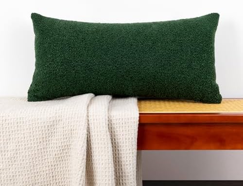 JoraLion 14x26 inch Boucle Lumbar Pillow Cover, Forest Elf Woven Texture by JoraLion