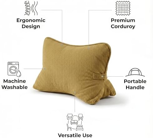 Pat. Pend. Corduroy Lumbar Support Back Pillow - Image 4