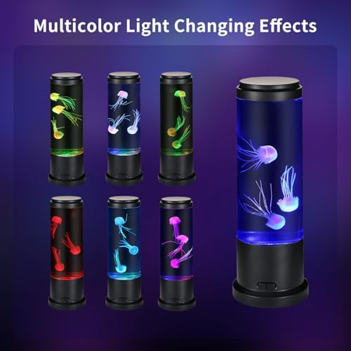 EDIER Jellyfish Lamp, 11 Inch Jellyfish Aquarium with Color Changing Light, Noiseless Pump, USB Powered Mood Light for Home Decor Kids Men Women - Image 3