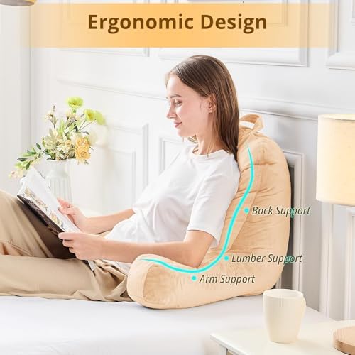 Sasttie Reading Pillow for Bed, Back Pillow for Sitting Up - Image 5