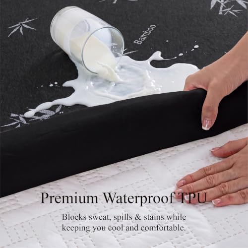 King Size Waterproof Mattress Protector Natural Cooling Bamboo Viscose - Image 4