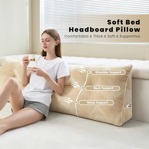 Zelladorra Headboard Pillow Queen, Triangular Wedge Pillow Headboard - Image 2