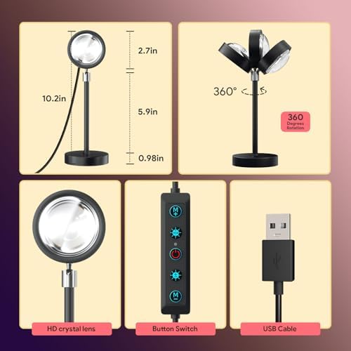 Sunset Lamp Projector Led Light with Remote/APP/Button,Multicolor SunLight - Image 4