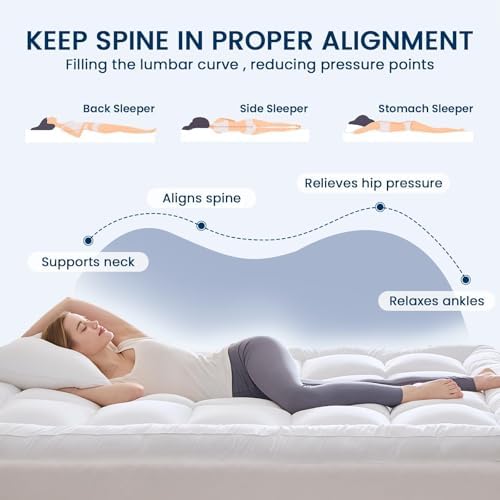 YUGYVOB Full Size Mattress Topper Extra Thick, Cooling Plush Mattress Pad - Image 4