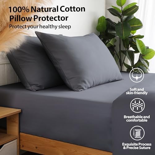 100% Cotton Zippered Pillow Protectors Queen Size - Image 5