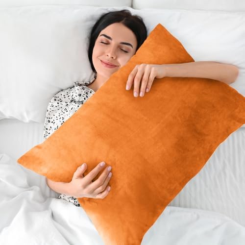 BEDELITE Flannel Pillowcases Standard Set of 2, Burnt Orange, 20x26 Inches - Image 5