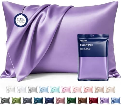 MR&HM Satin Pillowcase 2 Pack, King Size 20"x40" by MRHM
