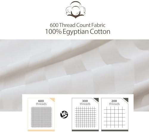 100% Egyptian Cotton Pillow Protectors Set of 2 Standard Size - Image 2