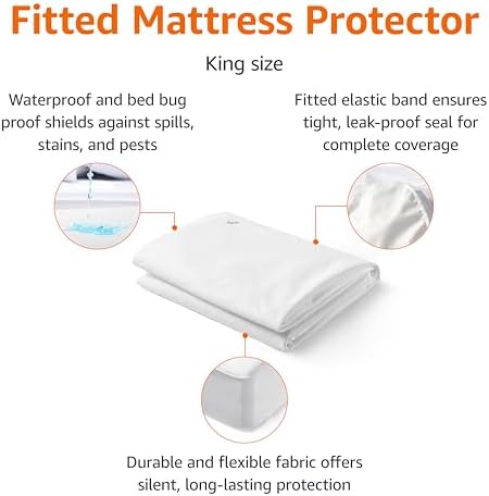 Amazon Basics Waterproof Mattress Protector, Bed Bug and Dust Mite Barrier - Image 2