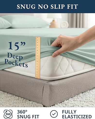 LANE LINEN Queen Sheet Set 100% Organic Cotton Cooling Soft 4pc - Image 7