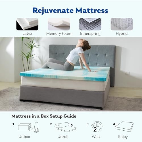 MLILY 4 Inch Queen Cooling Gel Infusion Memory Foam Mattress Topper - Image 5