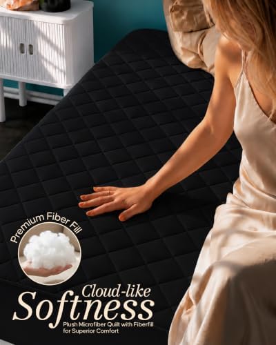 Twin Mattress Pad, Quilted Mattress Protector Topper fits 16" Deep Pocket - Image 5