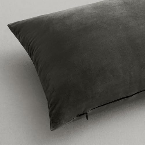 MIULEE 24x24 Inch Pack of 2 Euro Velvet Throw Pillow Covers Medium Gray - Image 6