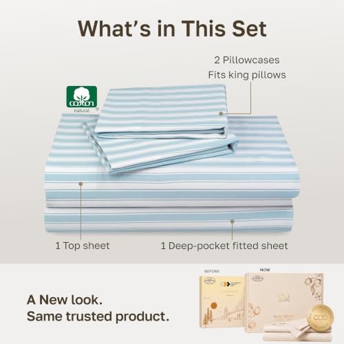 California Design Den Soft 100% Cotton Sateen Cali King Sheets Set - Image 3