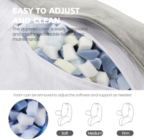 Memory Foam Reading Pillow for Sitting in Bed, Sage Green - Image 6