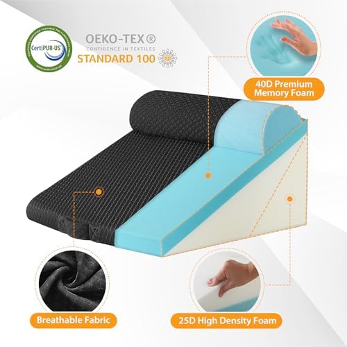 Ruqmuis Wedge Pillow Set for After Surgery, Incline Pillow Wedge for Headboard - Image 5