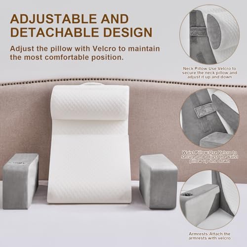 5pcs Reading Pillow for Adults Sitting in Bed – Back Pillow for Bed Sitting Up - Image 3