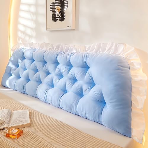 College Dorm Bed Bolster Pillow Long Reading Rectangular Headboard Pillow by LQdpdd