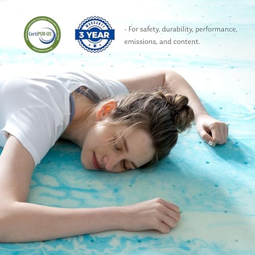 MLILY 4 Inch Queen Cooling Gel Infusion Memory Foam Mattress Topper - Image 2