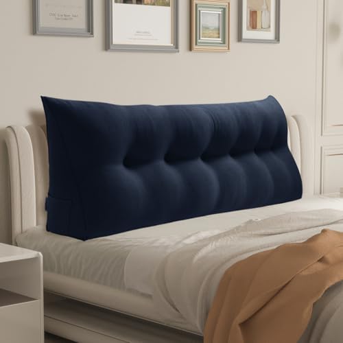 WOWMAX Wedge Headboard Pillow Caking Reading Pillow Sitting in Bed Deepblue by WOWMAX