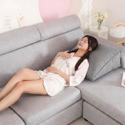 Triangular Reading Pillow with Side Pocket, Backrest Support Cushion - Image 5