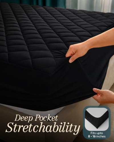 Twin Mattress Pad, Quilted Mattress Protector Topper fits 16" Deep Pocket - Image 3