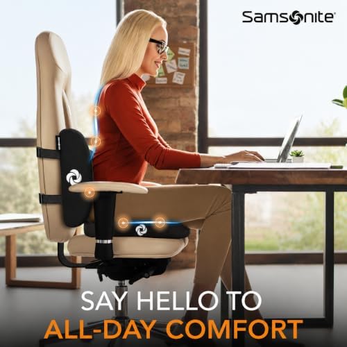 Samsonite [2-in-1 Ergonomic Seat Cushion and Lumbar Support Cushion Combo - Image 2