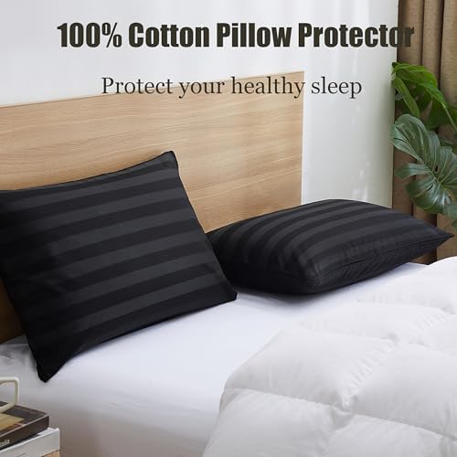 100% Cotton Zippered Pillow Protectors Queen Size - Image 4