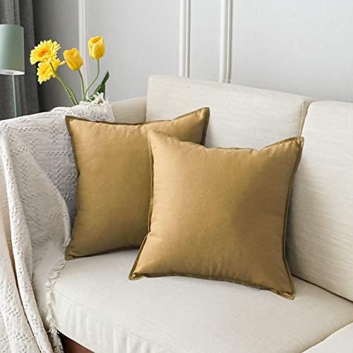 Jeanerlor 18"x18" Solid Cotton Linen Decoration Throw Pillow Case - Image 2